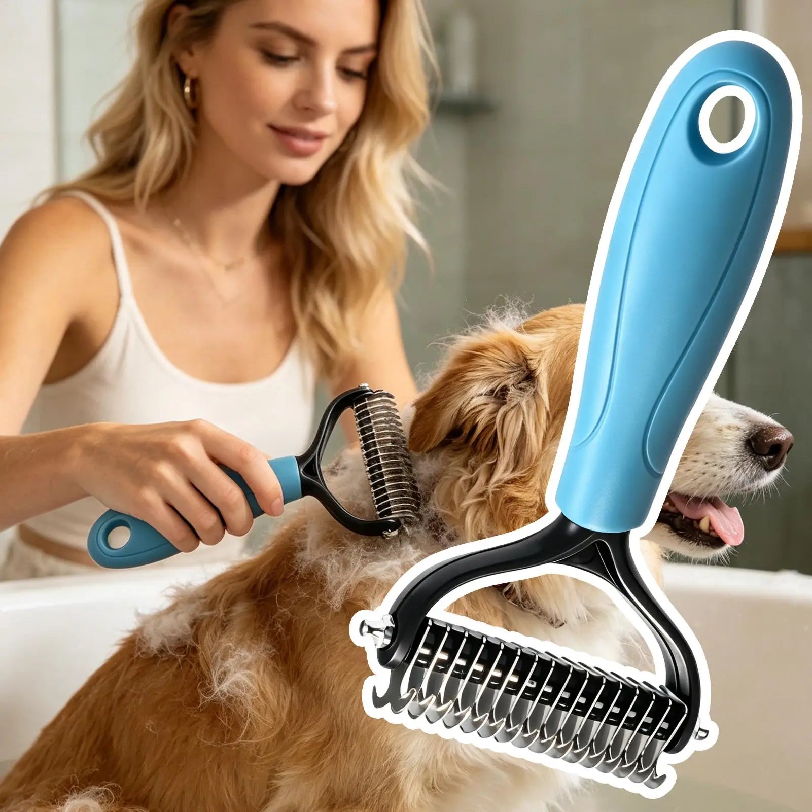 Professional Pet Deshedding Brush Dog Hair Remover Pet Hair Knot Cutter Puppy Cat Comb Brushes Dogs Grooming Shedding Supplies